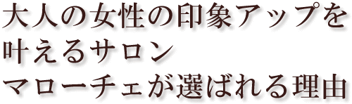 大人の女性の印象アップを叶えるサロン